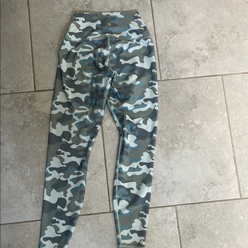 Spiritual Gangster Blue Camo Kids Leggings